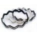 Black & White Crystal Chevron 3 Band Bangle Bracelet