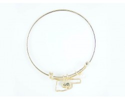 Gold OKLAHOMA State Map Adjustable Wire Bangle