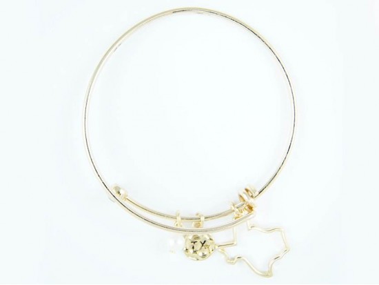 Gold Texas State Map Adjustable Wire Bangle Gold Texas State Map Adjustable Wire Bangle