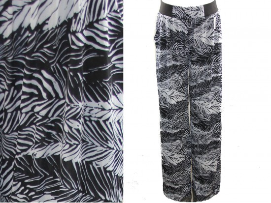 Black White Feather Print Lounge Pants Black White Feather Print Lounge Pants