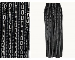 Black White Chain Link Pattern Lounge Pants