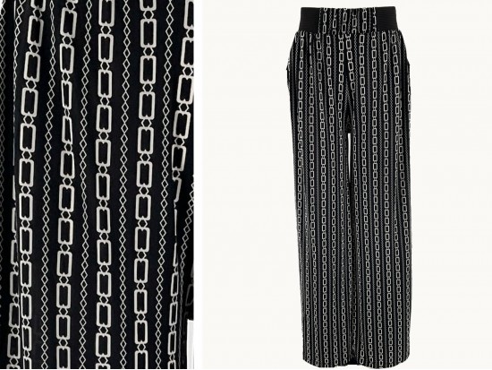 Black White Chain Link Pattern Lounge Pants Black White Chain Link Pattern Lounge Pants