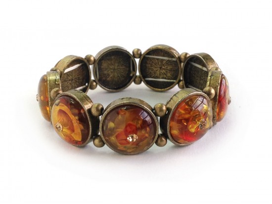 Amber Antique Gold Stretch Bracelet