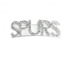 Clear Crystal "Spurs" Silver Based Brooch
