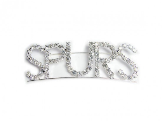 Clear Crystal "Spurs" Silver Based Brooch
