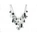 Silver Double Chain Charm Fleur De Lis Necklace Set Silver Double Chain Charm Fleur De Lis Necklace Set