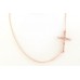 Copper Crystal Side Cross Link Necklace Set