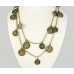 Antique Gold Plate Australia Half Penny Coin Charm 2 Strand Necklace Antique Gold Plate Australia Half Penny Coin Charm 2 Strand Necklace