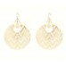 Black & White Chevron Round Door Knockers Hook Earrings