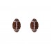 Blue White Crystal Mini Football Post Earrings