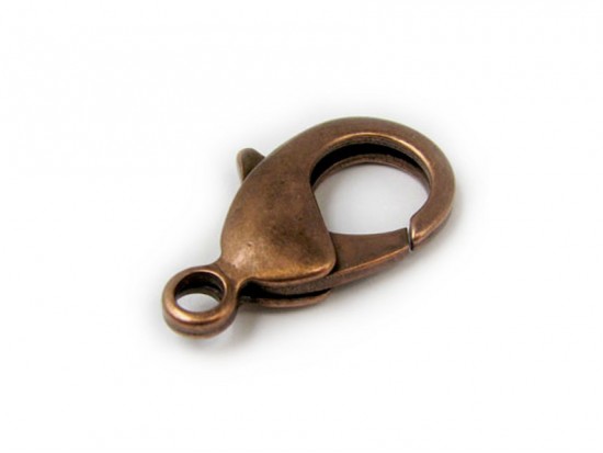 Antique Copper Plate Lobster Claw Clasp X-Lg 12x24mm