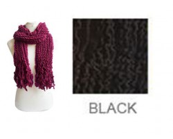 Black Acrylic Multi-Row Ruffle Scarf
