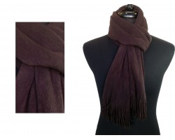 Brown Plain Muffler Oblong Fringe Scarf Brown Plain Muffler Oblong Fringe Scarf