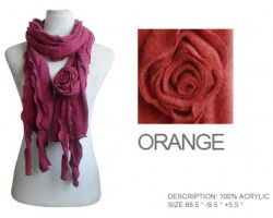 5.5' Orange Spiral Rose Acrylic Scarf