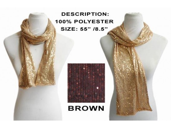 Brown Sequin Scarf 4.5’