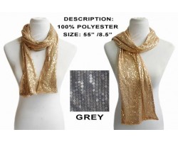 Gray Sequin Scarf 4.5’