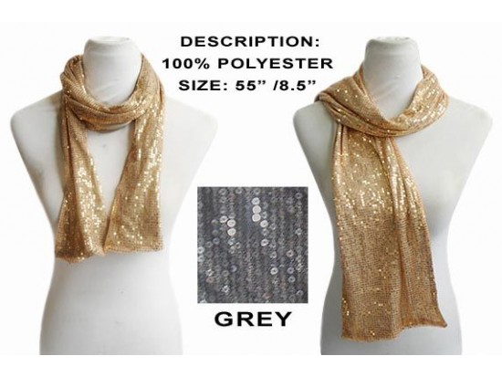 Gray Sequin Scarf 4.5’