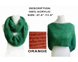 Orange Infinity Knit Scarf Or Top