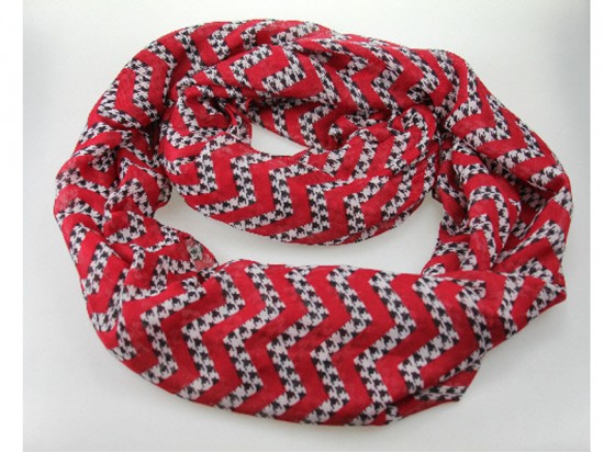 Houndstooth Red Chevron Infinity Scarf