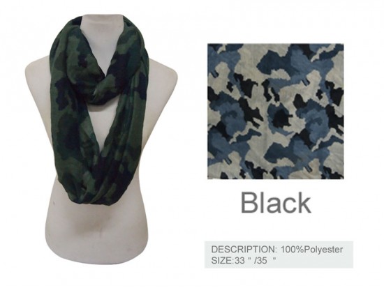 Navy Camouflage Infinity Scarf