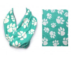 Turquoise Paw Print Infinity Scarf
