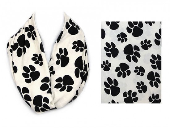White Paw Print Infinity Scarf White Paw Print Infinity Scarf