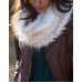 Taupe Knit Infinity Scarf Brown Fur Lined