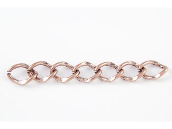 Antique Copper Plate 11x15mm Flat Curb Chain Antique Copper Plate 11x15mm Flat Curb Chain