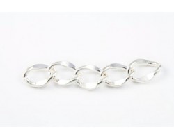 Shiny Silver 11x15mm Flat Curb Chain  