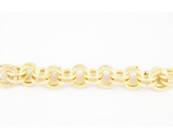 Matte Gold 11mm Double Round Link Rope Style Chain