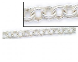 Matte Silver 11mm Double Round Link Rope Style Chain