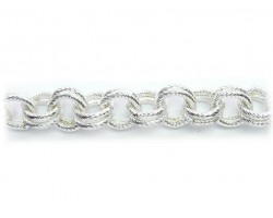 Shiny Silver 11mm Double Round Link Rope Style Chain