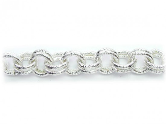 Shiny Silver 11mm Double Round Link Rope Style Chain