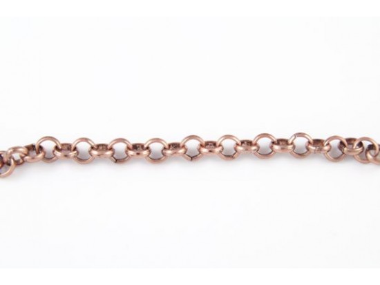 Antique Copper Plate 5mm Rolo Chain