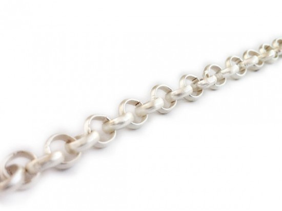 Matte Silver 7 mm Rolo Chain