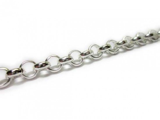 Silver Shiny 7 mm Rolo Chain
