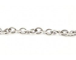 Antique Silver Plate 6X8mm Double Oval Link Chain