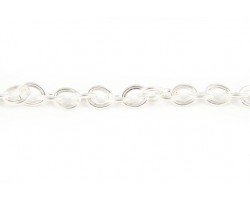 Silver Plate 6X8mm Double Oval Link Chain
