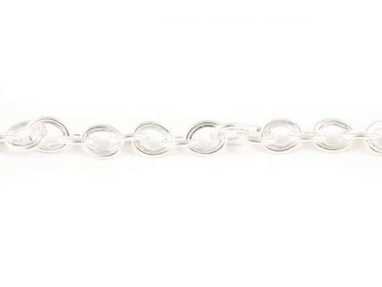 Silver Plate 6X8mm Double Oval Link Chain Silver Plate 6X8mm Double Oval Link Chain