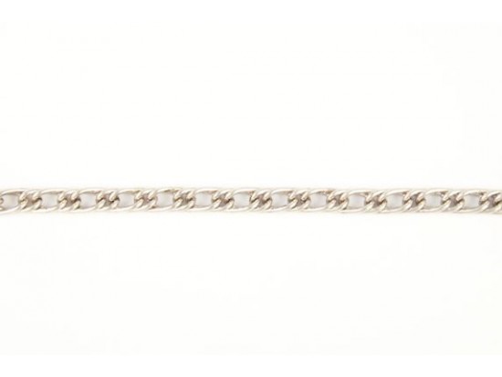 Antique Silver Plate Offset Double Link Curb Chain Antique Silver Plate Offset Double Link Curb Chain