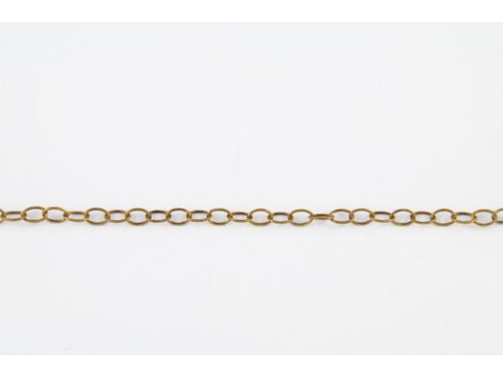 Antique Gold Plate 3mm Small Thin Oval Link Chain