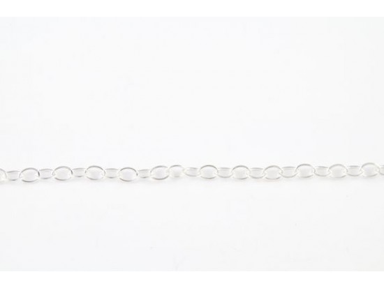 Silver Plate 3mm Small Thin Oval Link Chain Silver Plate 3mm Small Thin Oval Link Chain