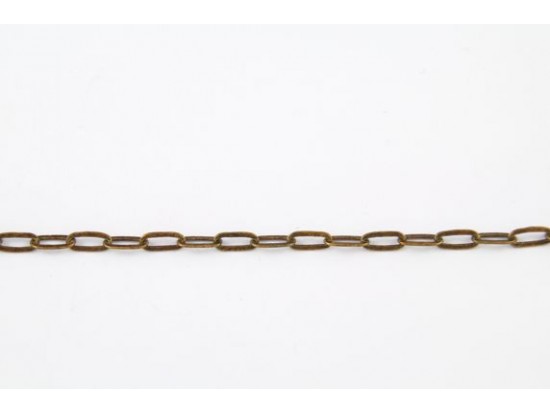 Antique Gold Plate 5mm Flat Oval Link Chain