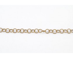 Antique Gold Plate Thin Round Roped Link Chain Antique Gold Plate Thin Round Roped Link Chain