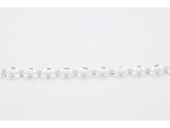 Silver Plate 5mm Round Point Edge Link Chain