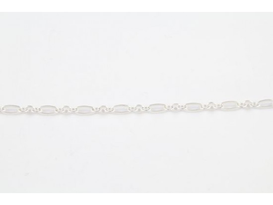 Silver Plate Oval & 3 Round Link Chain