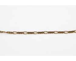 Antique Gold Plate Large & Small Flat Curb Link Chain Antique Gold Plate Large & Small Flat Curb Link Chain