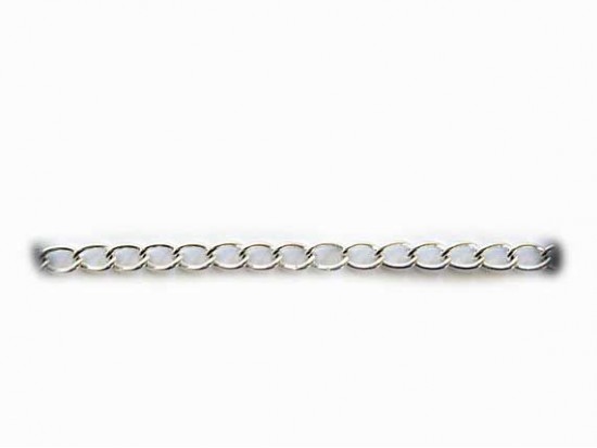 5x6mm Light Weight Silver Plate Curb Chain