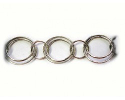 20mm 2 Ring Antique Silver Plate Chain