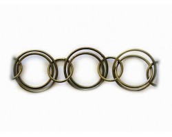 20mm 2 Ring Antique Gold Plate Chain